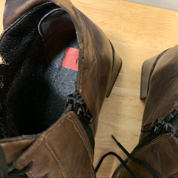 Rieker lace up brown booties chunky heal size 36 (5.5) - Picture 10 of 11